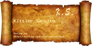 Kittler Sarolta névjegykártya